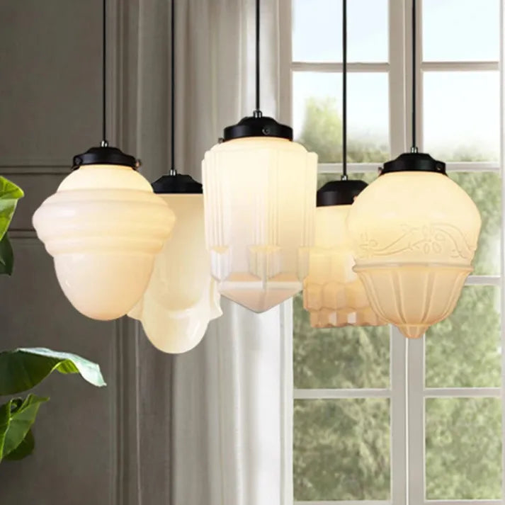 Geometrisk Mat Glas Loftlampe | GeoGlow