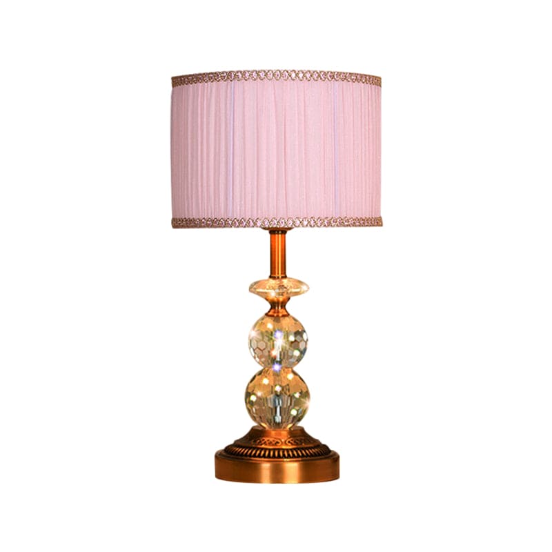 Bordlampe med Taperet Form og Facetslebne Krystalkugler | CrystalGlow