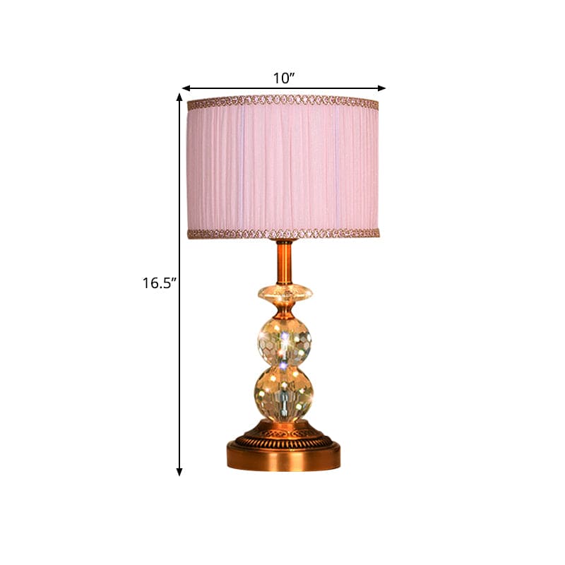 Bordlampe med Taperet Form og Facetslebne Krystalkugler | CrystalGlow