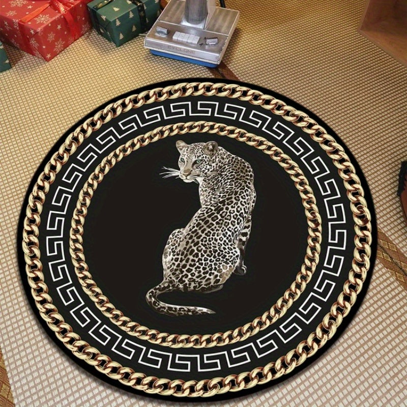 LeopardLuxe | Rundt stilfuldt leopardtæppe