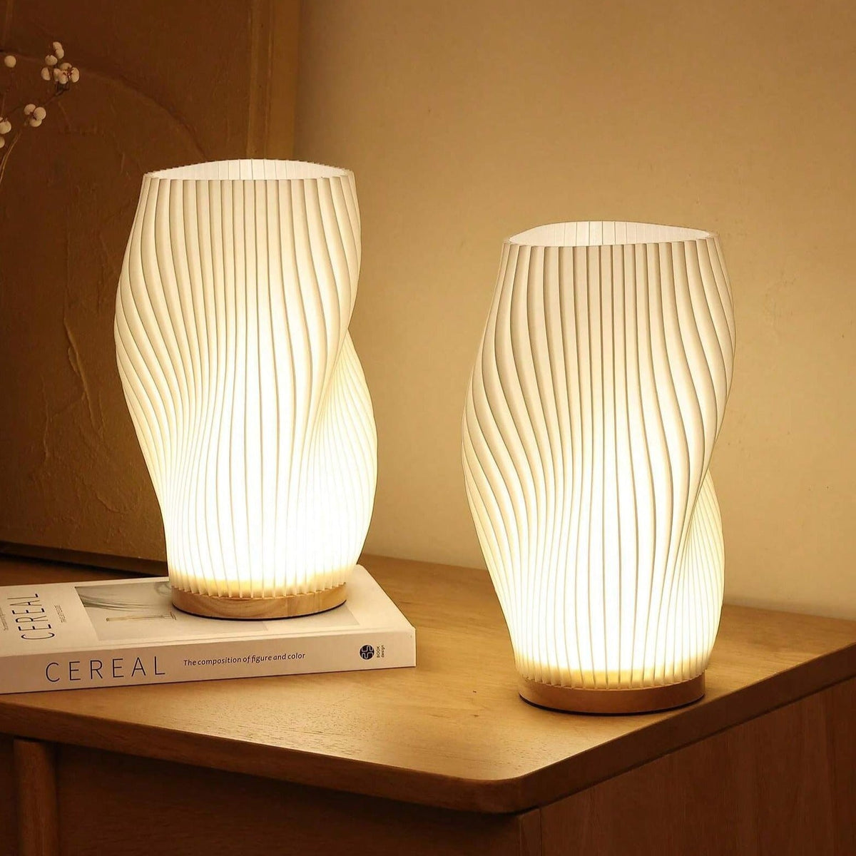 USB-Drevet & Elegant Bølge-Design Bordlampe | WaveGlow