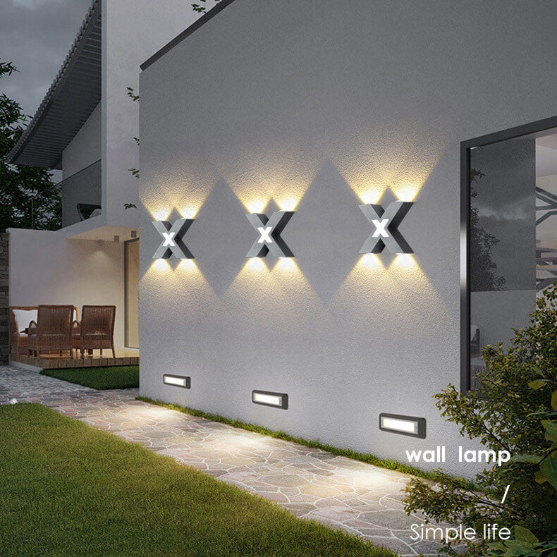 Vandtæt X-Formet Væglampe Udendørs | LuxeLight-2