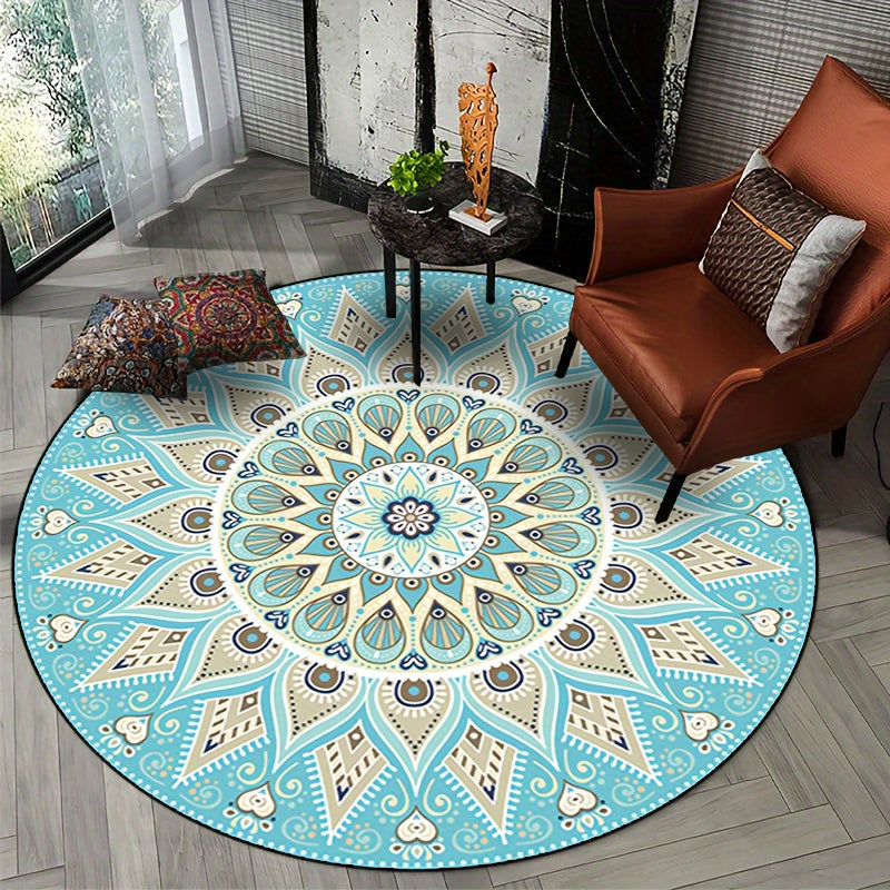 MandalaMat | Rundt tæppe med moderne mandala-design
