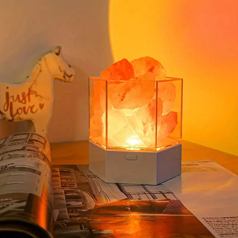 Strålende & Luksuriøs Saltstenslampe | CrystalGlow