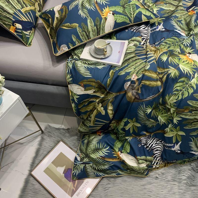 Safari Blue & Green Sengetøjssæt