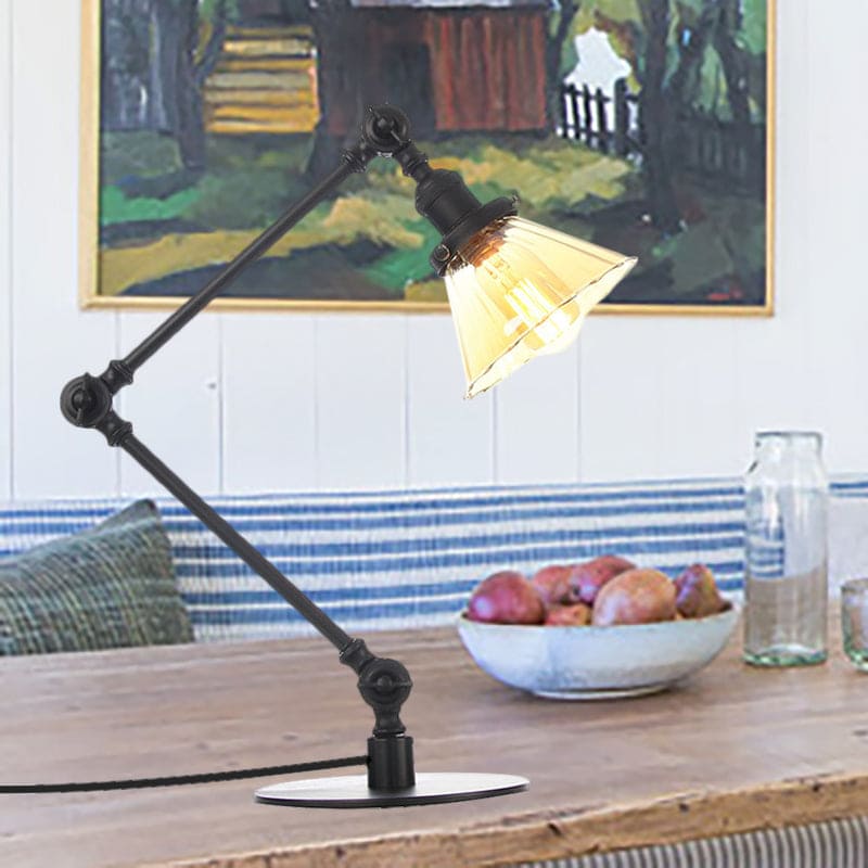 Kegleformet Klar Glas Bordlampe | Elegabel