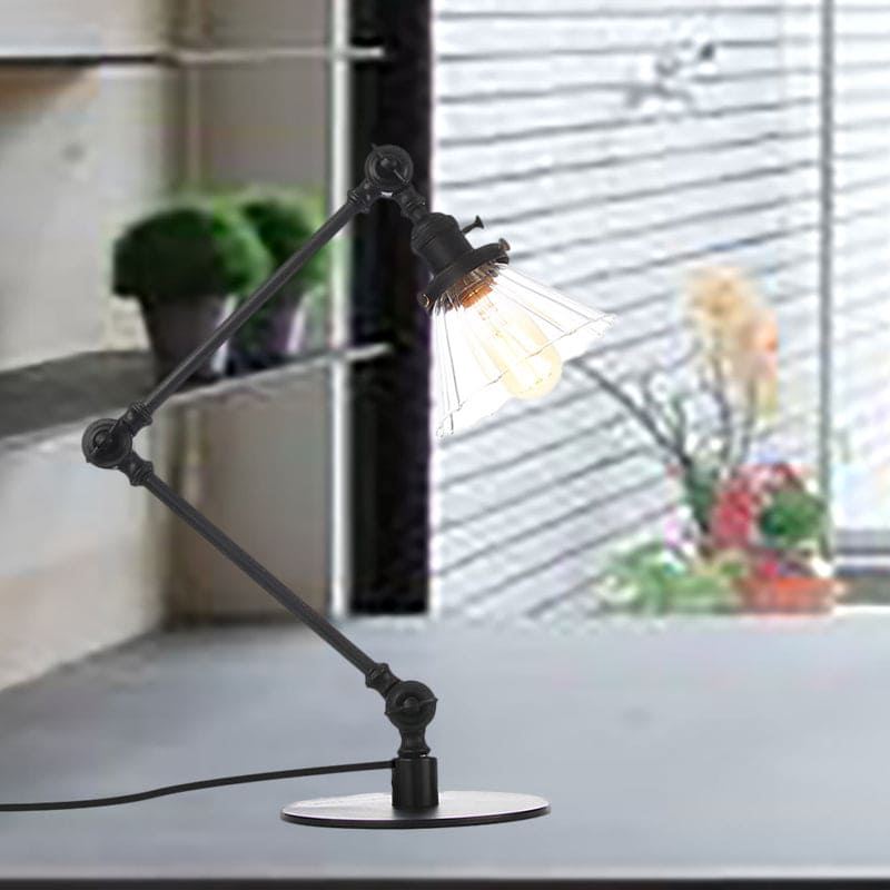 Kegleformet Klar Glas Bordlampe | Elegabel