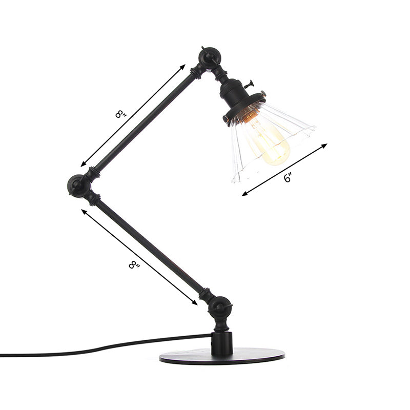 Kegleformet Klar Glas Bordlampe | Elegabel