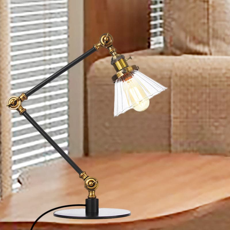 Kegleformet Klar Glas Bordlampe | Elegabel