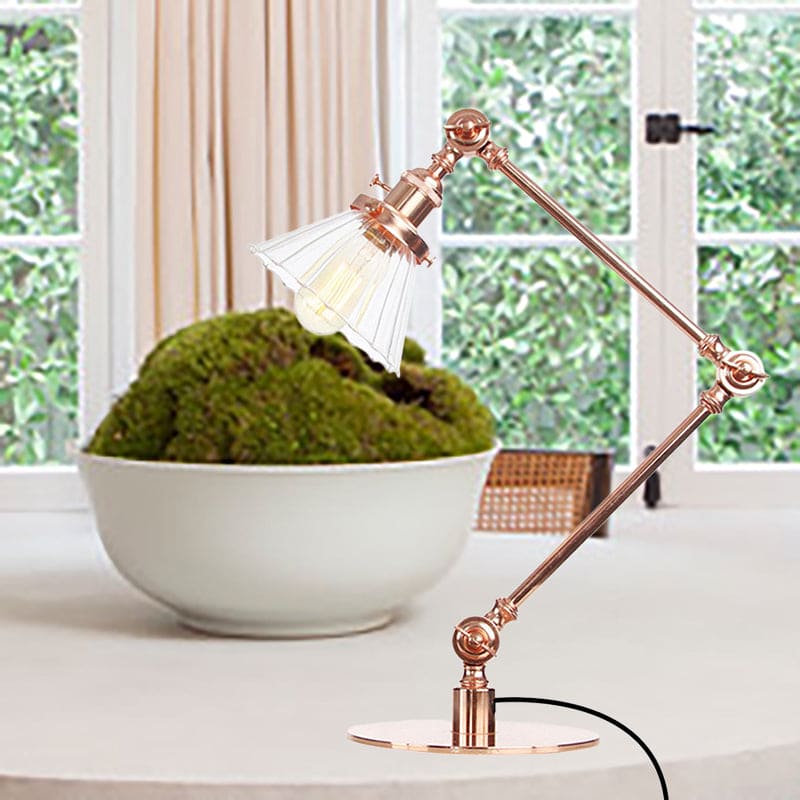 Kegleformet Klar Glas Bordlampe | Elegabel