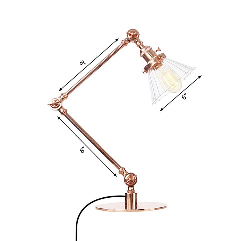 Kegleformet Klar Glas Bordlampe | Elegabel