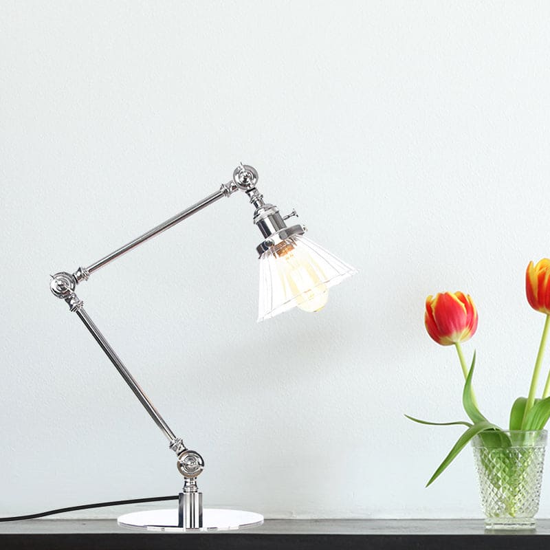 Kegleformet Klar Glas Bordlampe | Elegabel