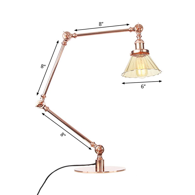 Kegleformet Klar Glas Bordlampe | Elegabel