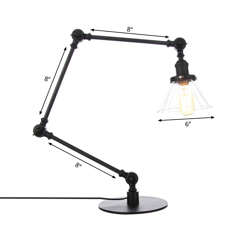 Kegleformet Klar Glas Bordlampe | Elegabel