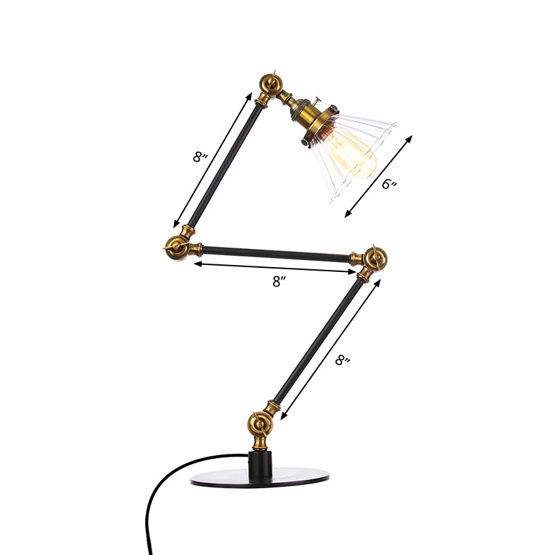 Kegleformet Klar Glas Bordlampe | Elegabel