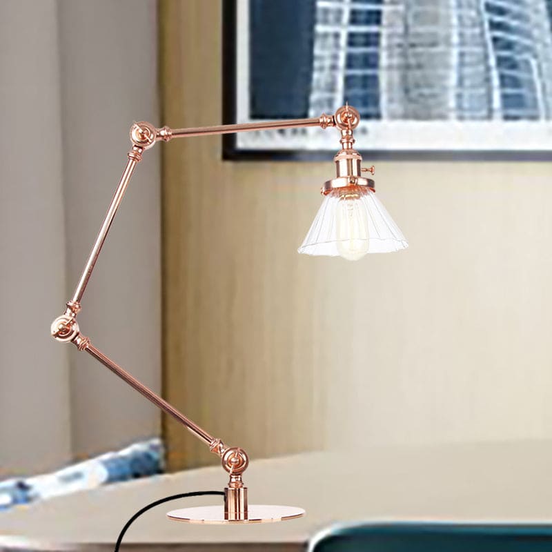 Kegleformet Klar Glas Bordlampe | Elegabel