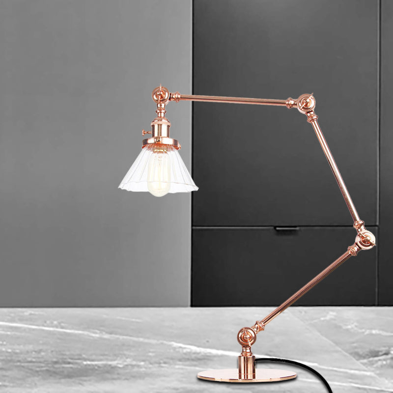 Kegleformet Klar Glas Bordlampe | Elegabel