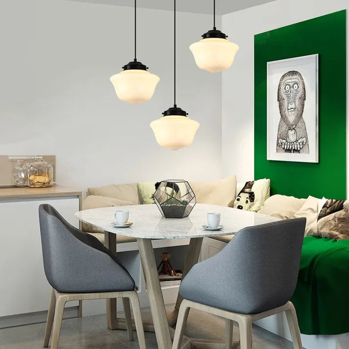 Geometrisk Mat Glas Loftlampe | GeoGlow