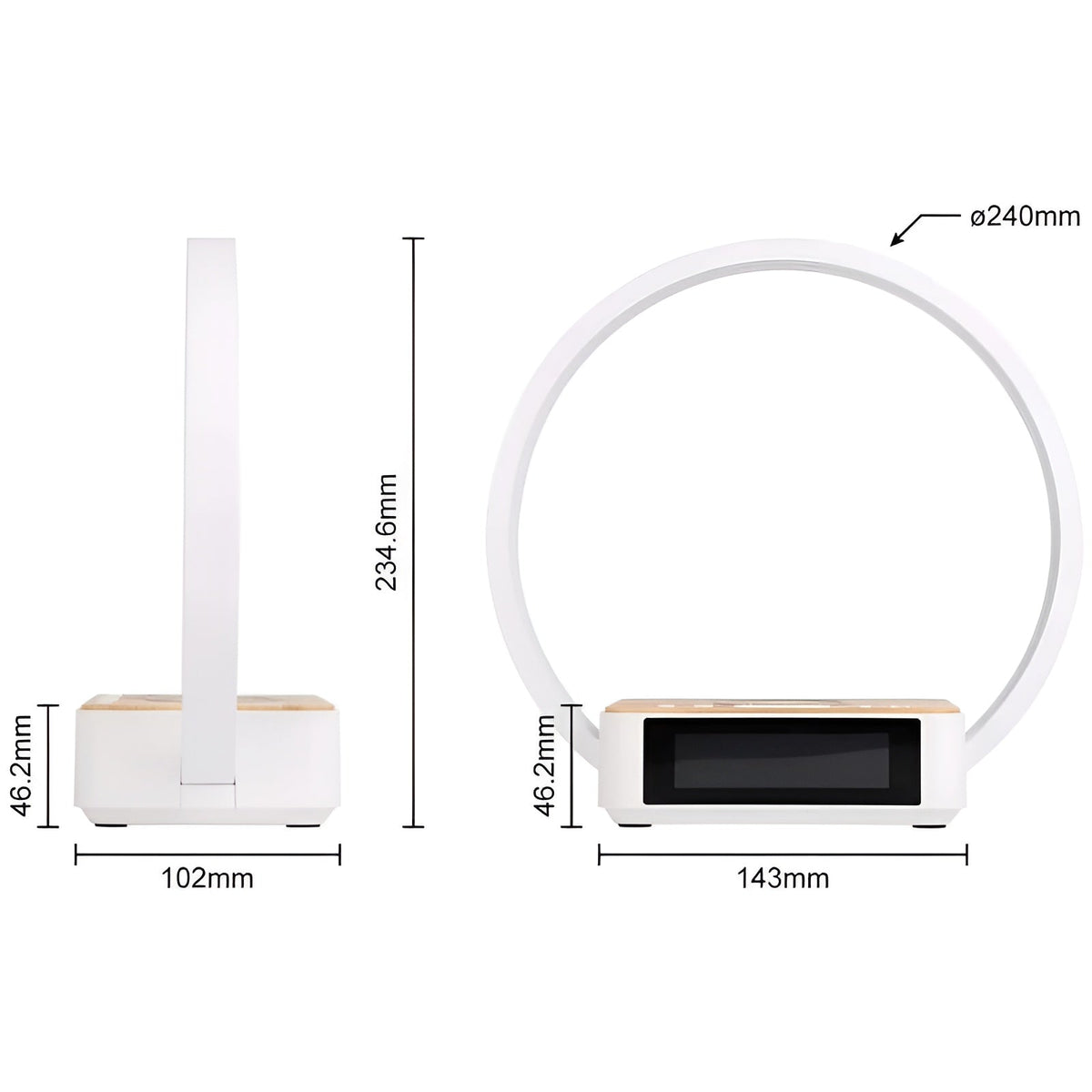 Smart LED-lampe med Trådløs Opladning og Vækkeur | SmartGlow