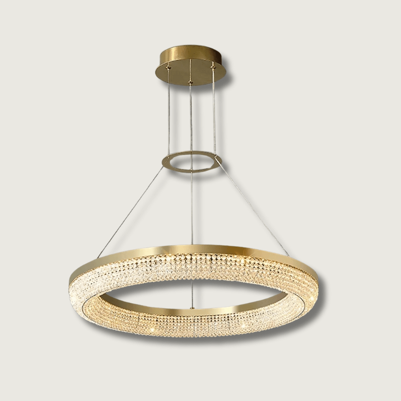 LuxeDrum - Elegant Gylden Kristal Plafondkroneslysekrone