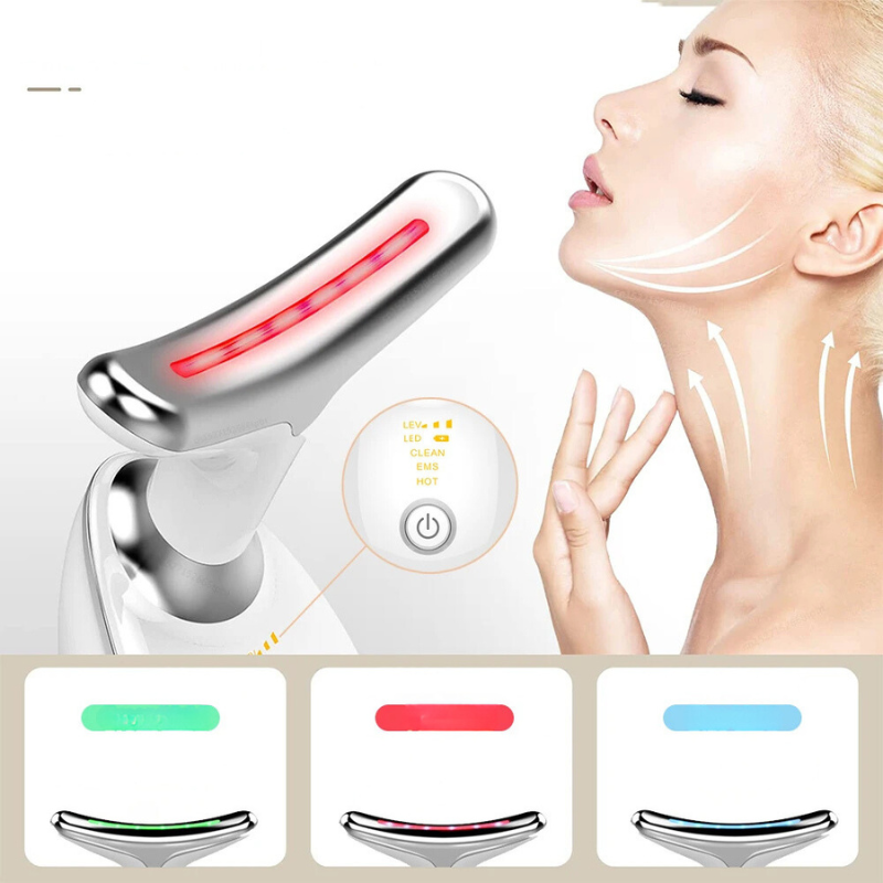 EMS Ansigt- og Nakke Løftemassager med LED-Terapi til Hudpleje-6