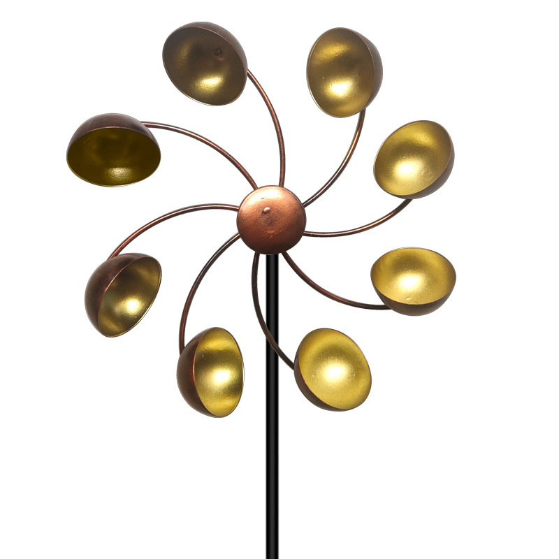 Variant image for Dekorativ Havevindmølle med Farverige Metalblomster til Udendørs Brug-1