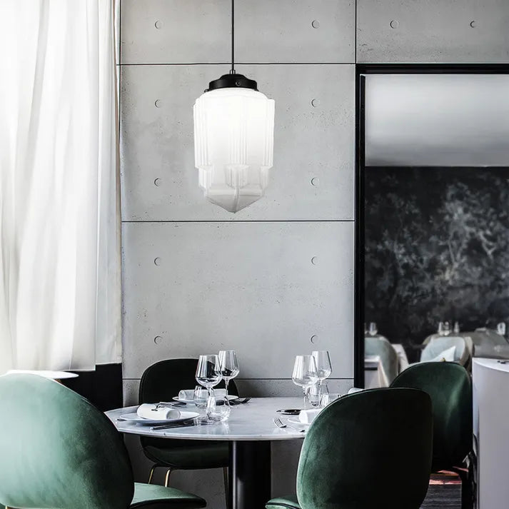 Geometrisk Mat Glas Loftlampe | GeoGlow