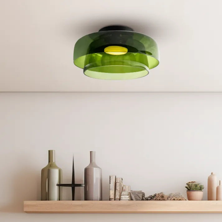 GlasElegance – Middelalderlig Loftslampe med Moderne Twist