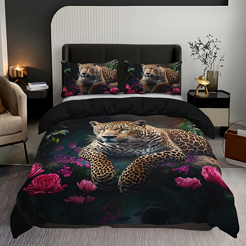 Elegant Sengetøjssæt med Dyreprint og Blomstermotiver | WildBloom