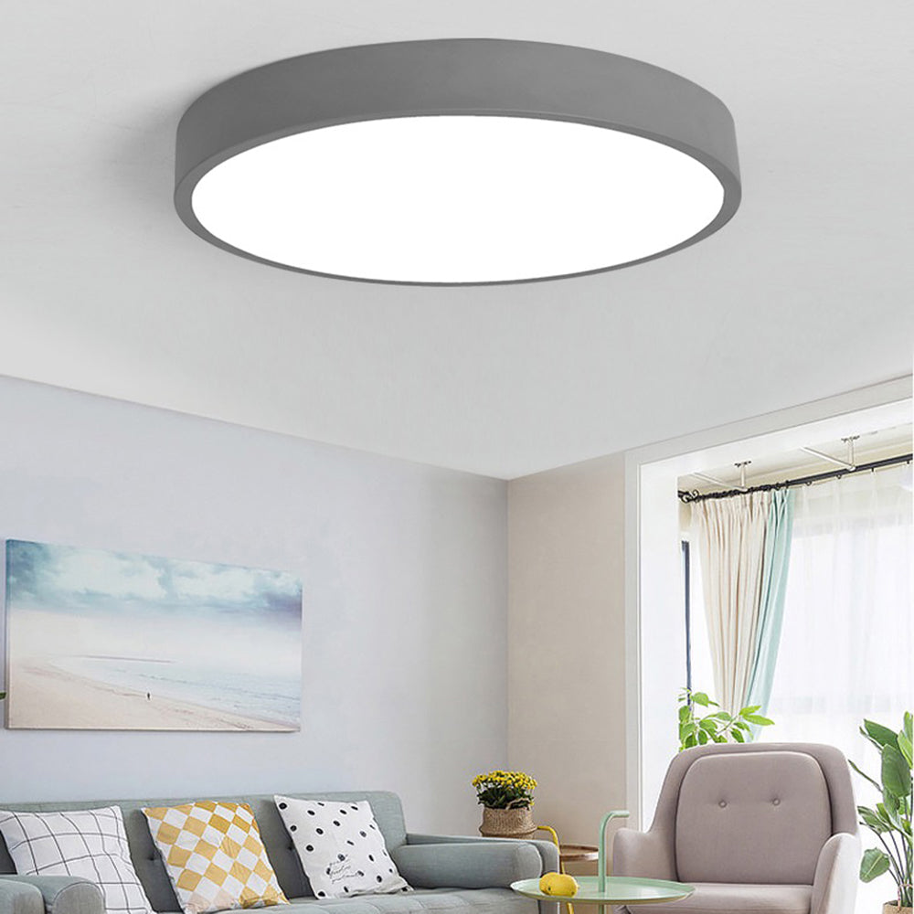 Ultra-Flad Rund Loftlampe med LED | PastelGlow
