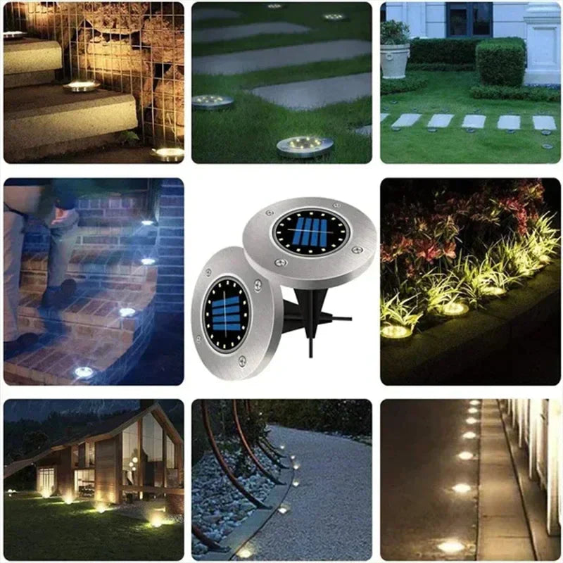 Solarlampe til Haven i Rustfrit Stål med LED Belysning-3