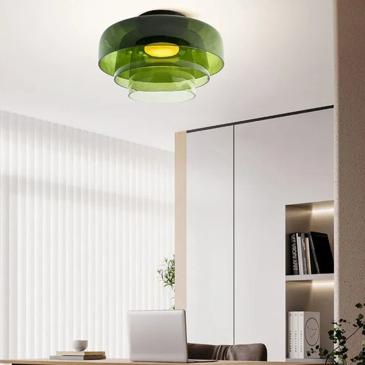 GlasElegance – Middelalderlig Loftslampe med Moderne Twist
