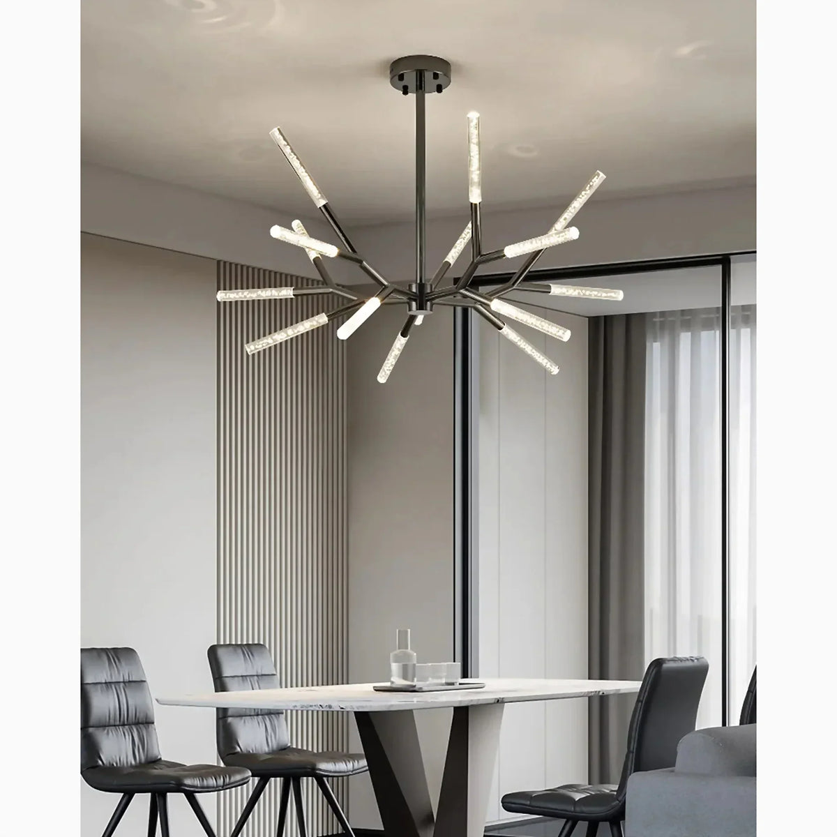 LuxeTwigs - Moderne Trægren LED Krystal Kroneslysekrone