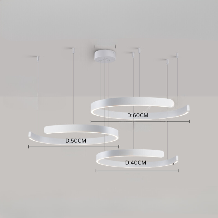 NordLys – Rund LED Lysekrone til Stuen