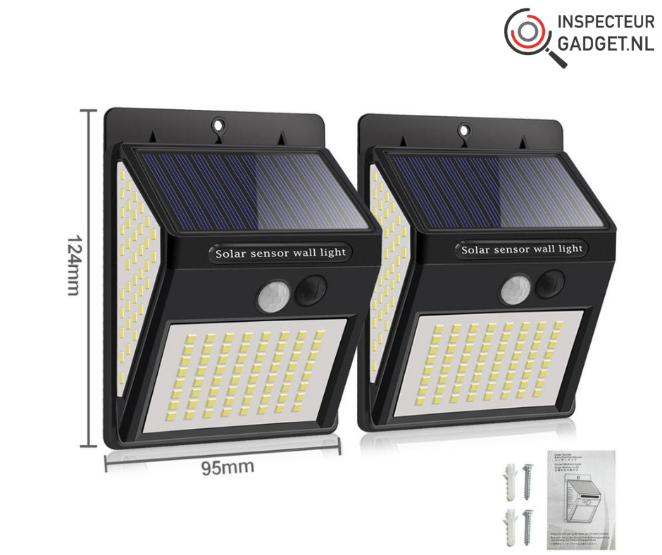 Solarlampe med Bevægelsessensor til Udendørs Belysning, Vandtæt Design-3