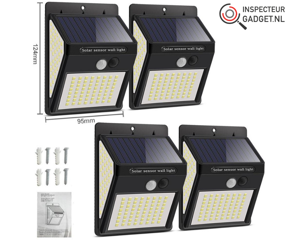 Solarlampe med Bevægelsessensor til Udendørs Belysning, Vandtæt Design-4