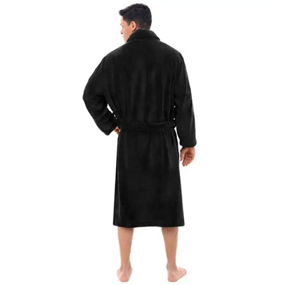 Peignoir i Blød Fleece med Sjalekrave og Lommer | LuxeCozy