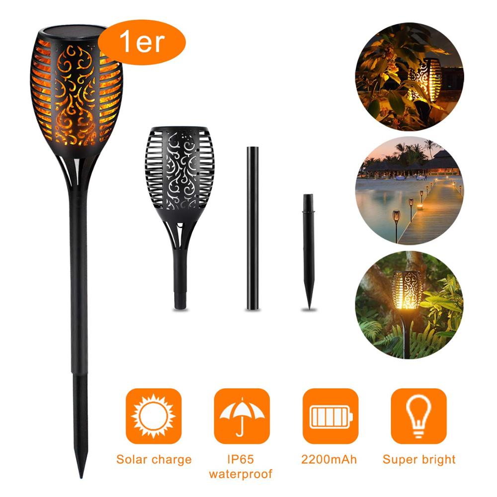 Solarlampe med 96 LED og Realistisk Flammeeffekt til Haven-6