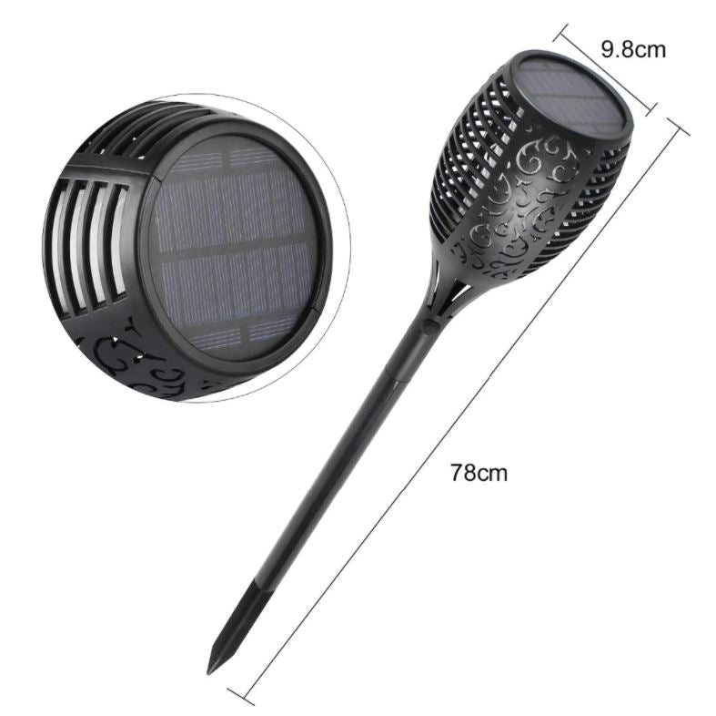 Solarlampe med 96 LED og Realistisk Flammeeffekt til Haven-4