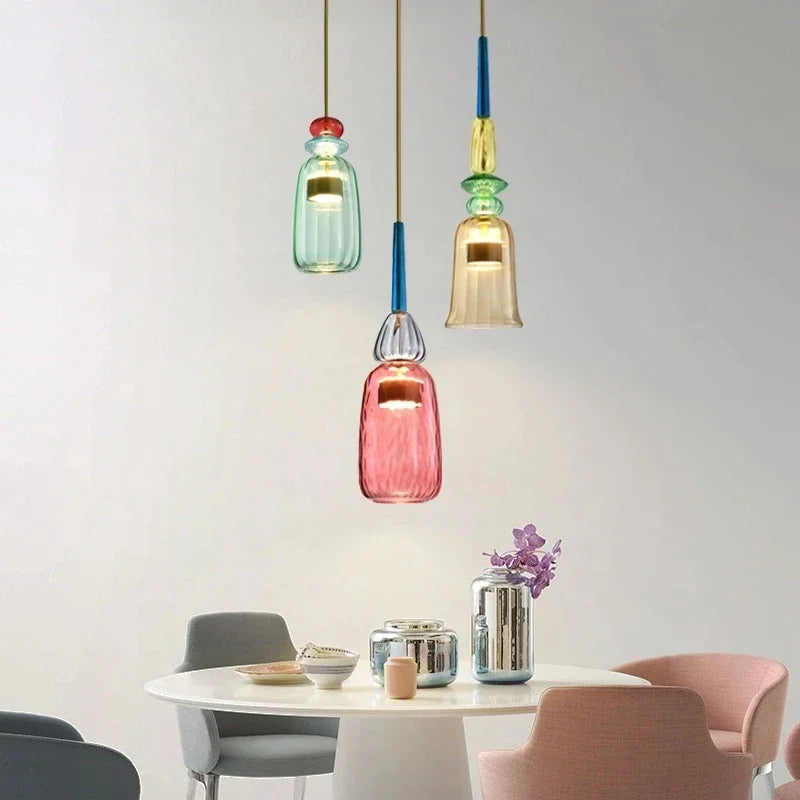 Farverig Glas Hængelampe | ColorGlow