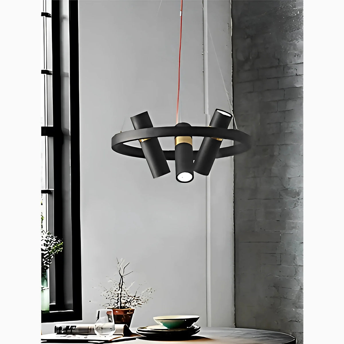 NoirGlow - Minimalistische Zwarte LED Hanglamp