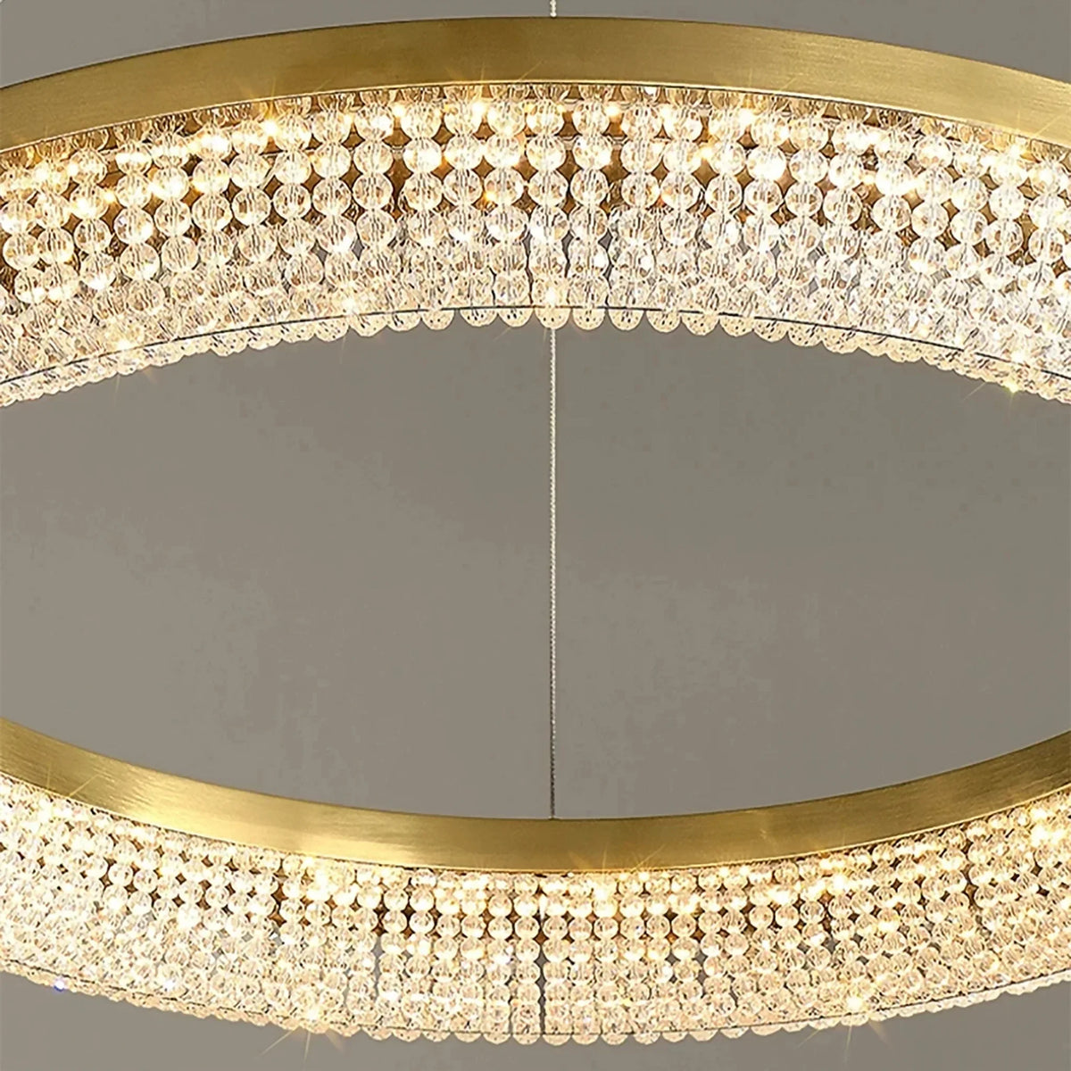 LuxeDrum - Elegant Gylden Kristal Plafondkroneslysekrone