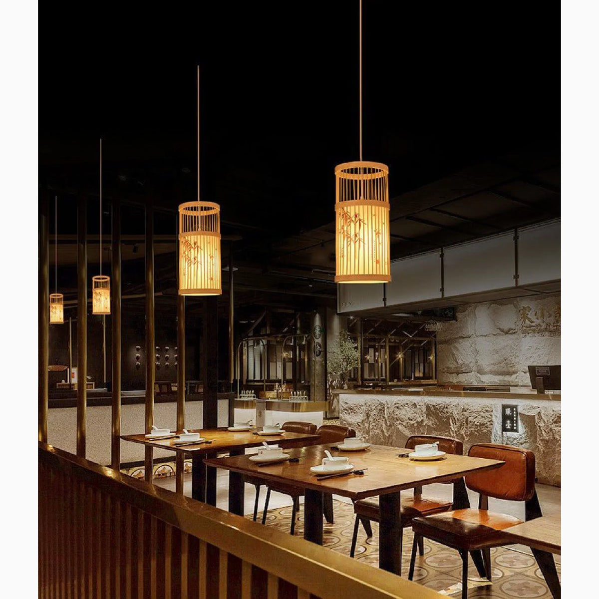Japansk Design Kroonluchter i Bambus