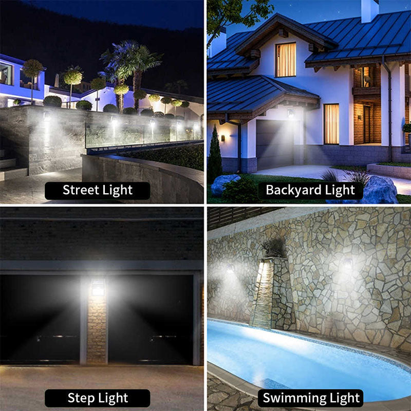 Udendørs Lampe med Sensor og Solcelle, LED Belysning til Haven-4