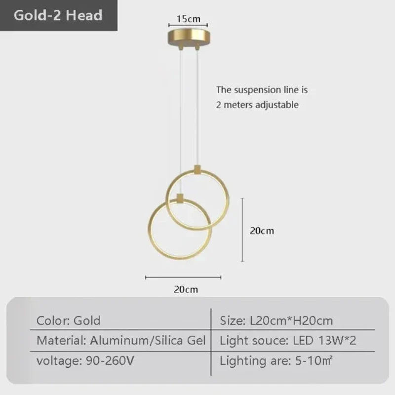 Elegant Dobbelt Ring Hanglampe | DuoGlow