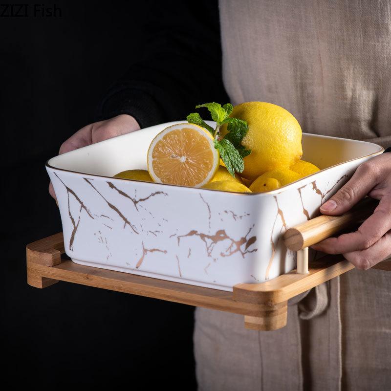 Europæisk Serveringsskål med Træbund (Sort) | NordicServe