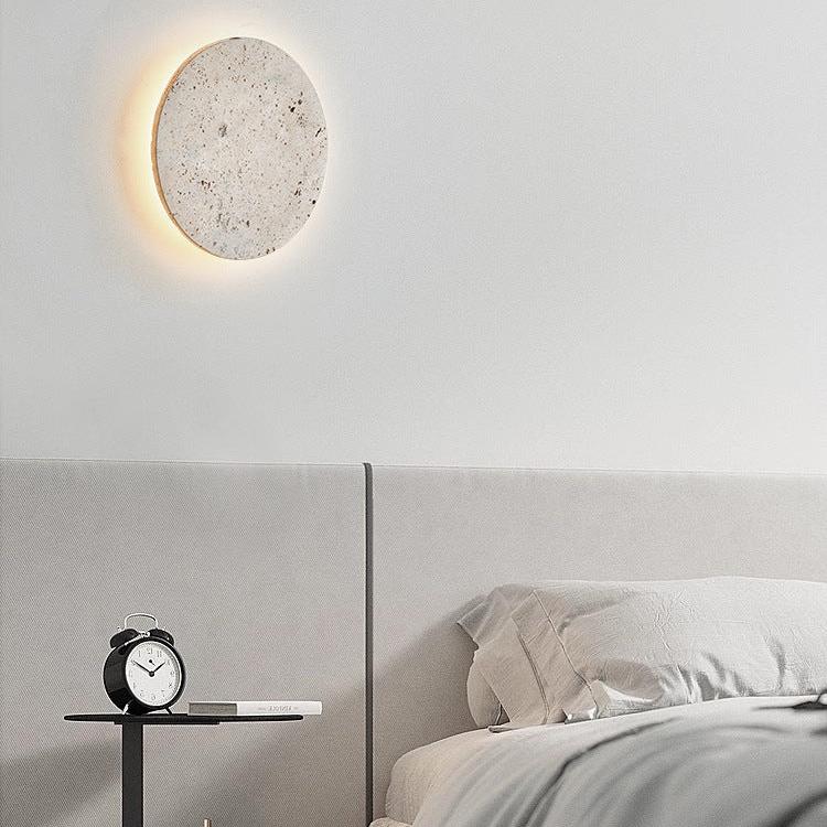 Travertin Rund LED Væglampe