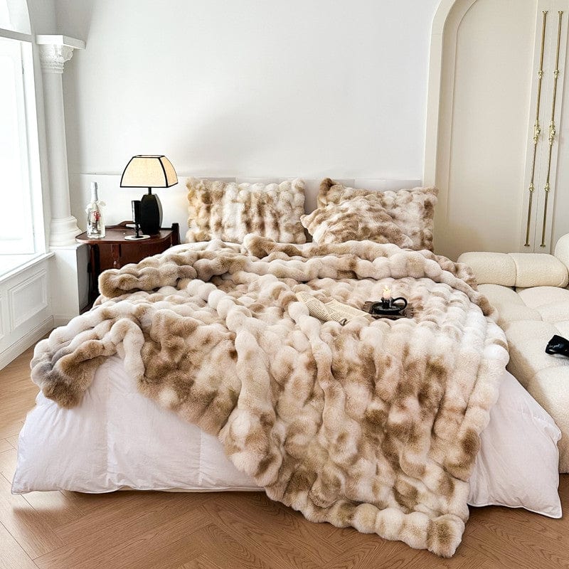 Tie Dye Rabbit Faux-Fur Tæppe – Blødt og Luksuriøst | CozyFur