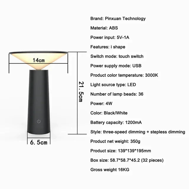 Trådløs Bordlampe | FlexiLight