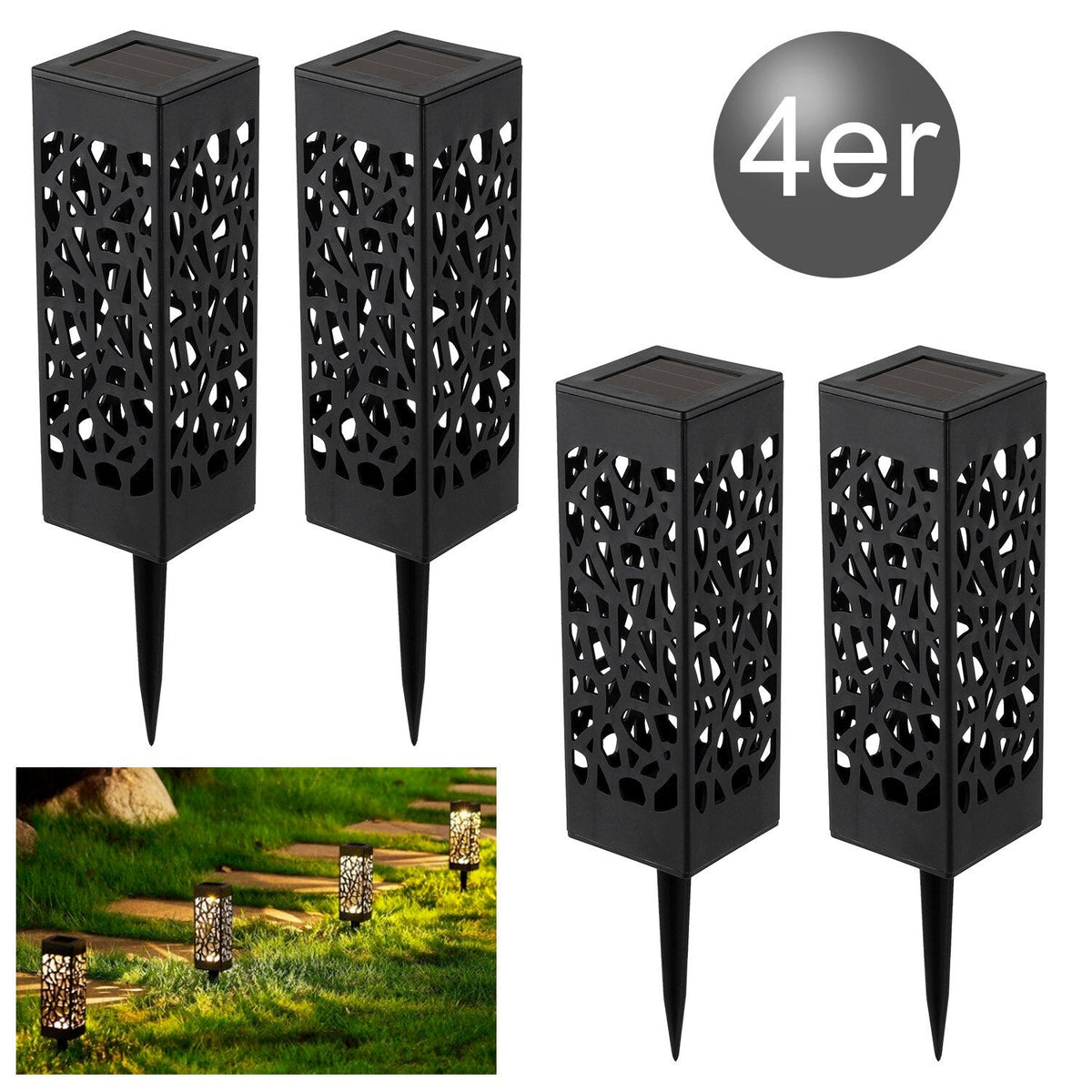 Solarlampe til Have med Realistisk Flammeeffekt og Solenergidrift-1